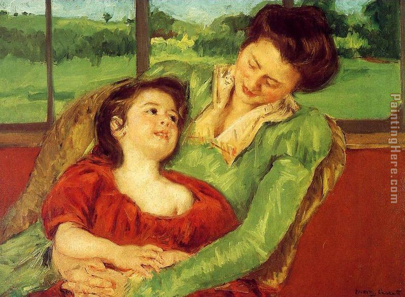 Reine Lefebre And Margot Before A Window painting - Mary Cassatt Reine Lefebre And Margot Before A Window art painting